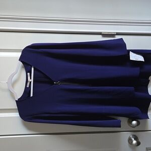 Rachel Roy Women’s Zipper Detail Long Sleeve Lightweight Blue Tunic Size L